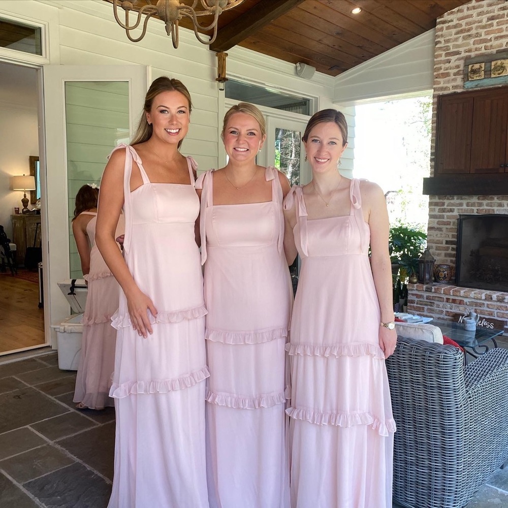 After Six 1529 bridesmaid dress in blush